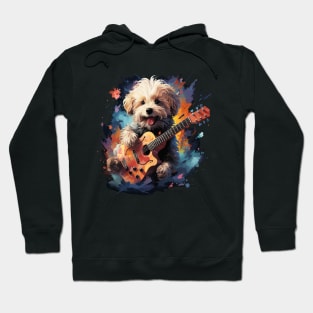 Bichon Frise Playing Guitar Hoodie